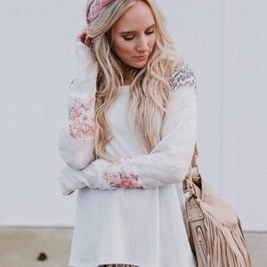 3BN Cream Waffle Top